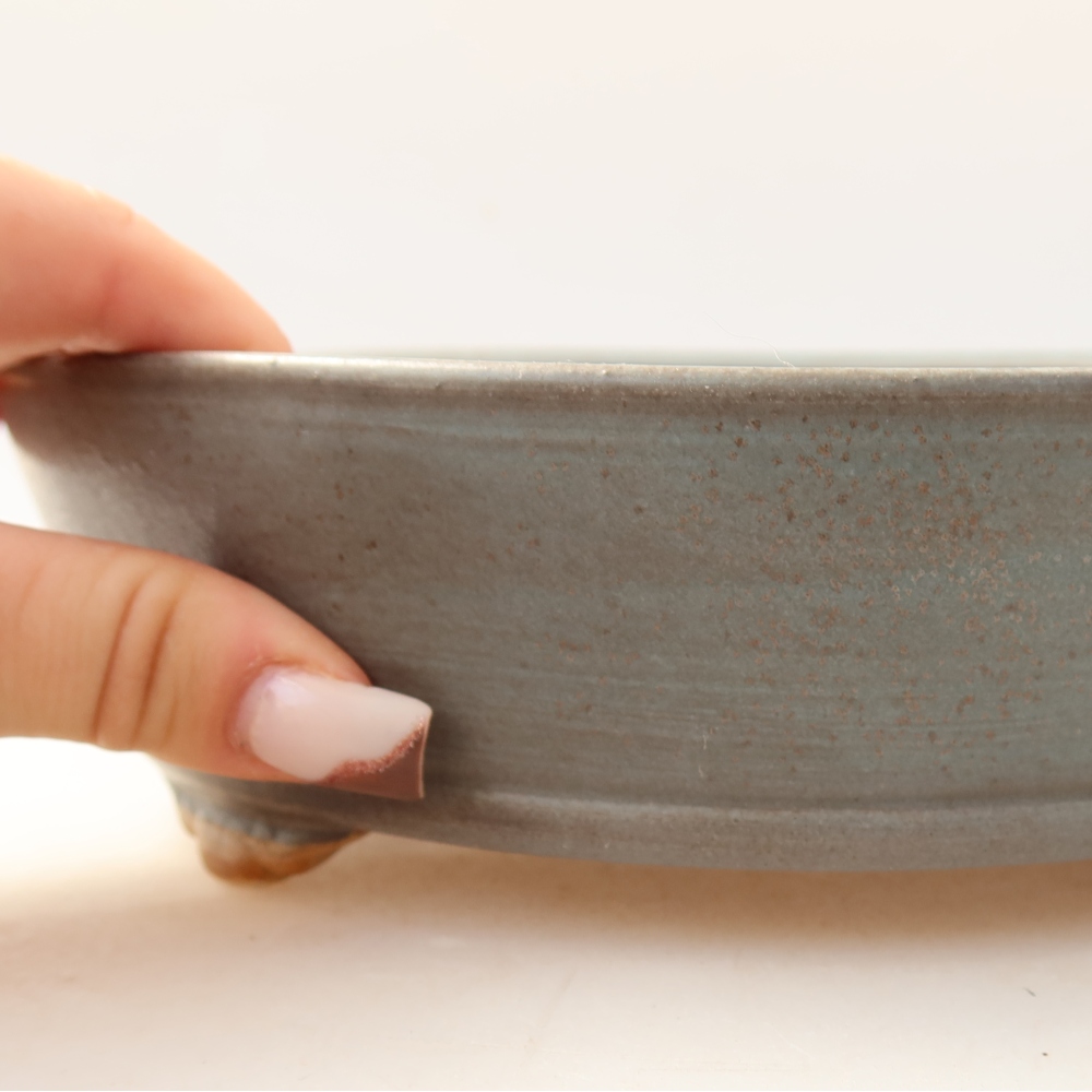 Vaso da bonsai in ceramica 21,5 x 21,5 x 6 cm, colore blu
