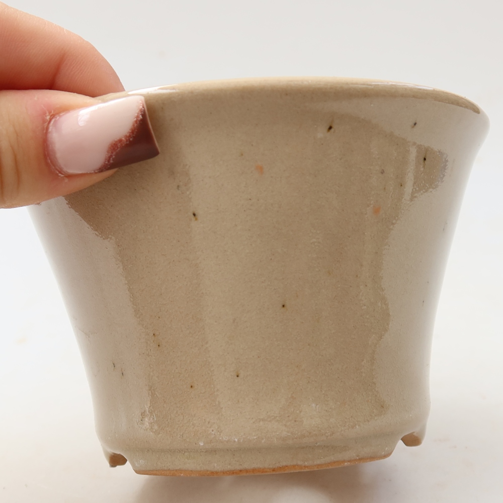 Vaso da bonsai in ceramica 11 x 11 x 7 cm, colore beige