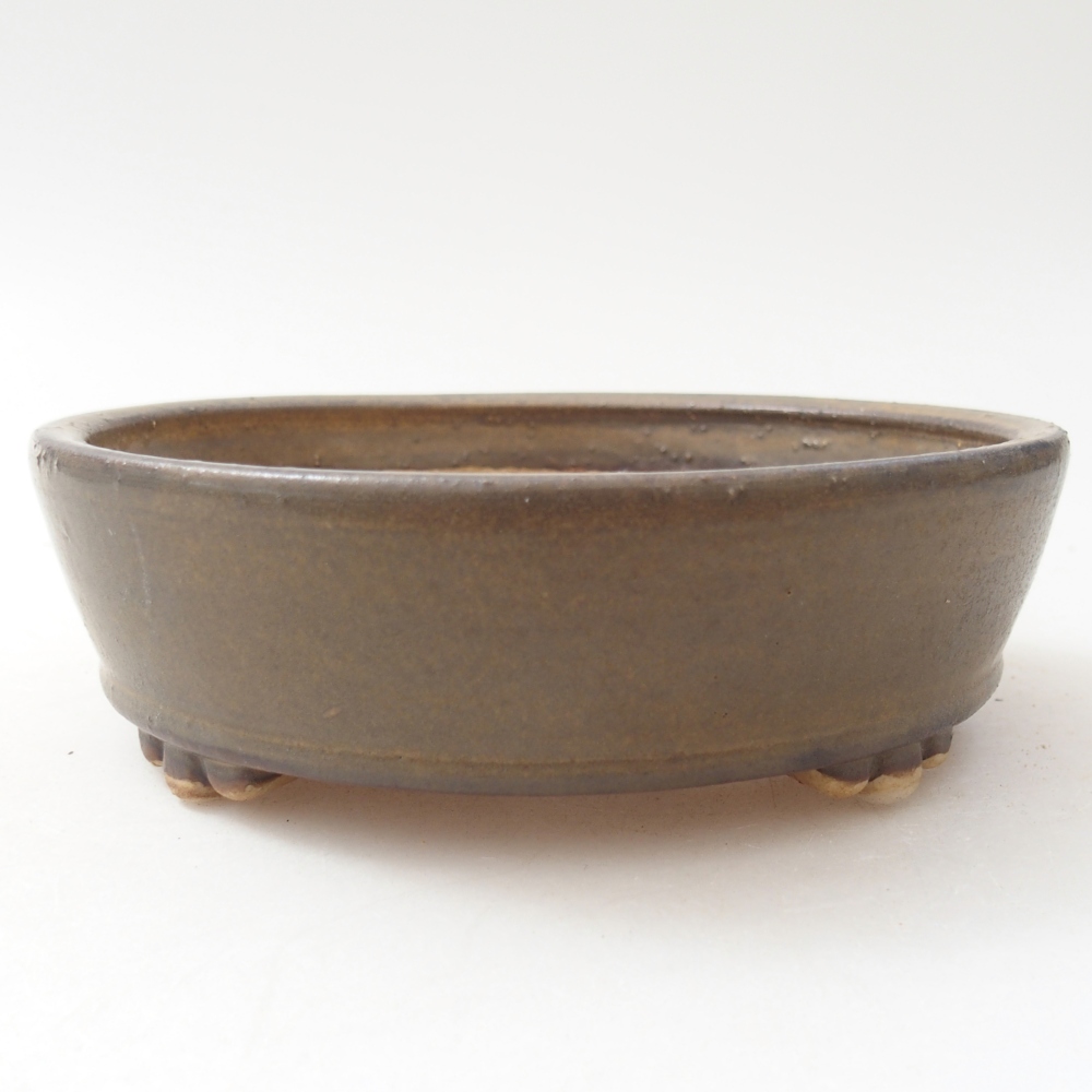 Ciotola per bonsai in ceramica 13,5 x 13,5 x 4 cm, marrone