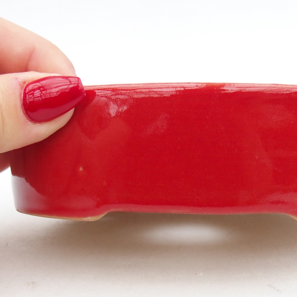 Ciotola bonsai in ceramica 26 x 26 x 8 cm, colore rosso