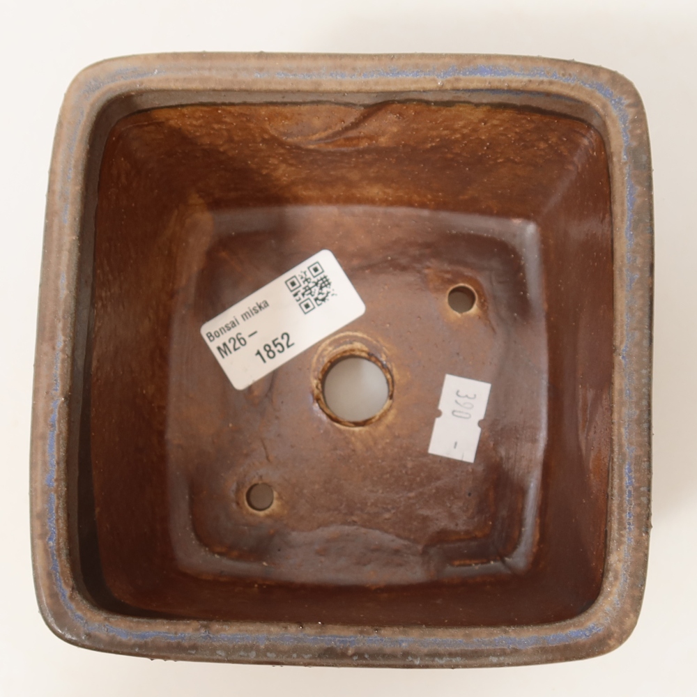 Vaso da bonsai in ceramica 13 x 13 x 8 cm, colore blu