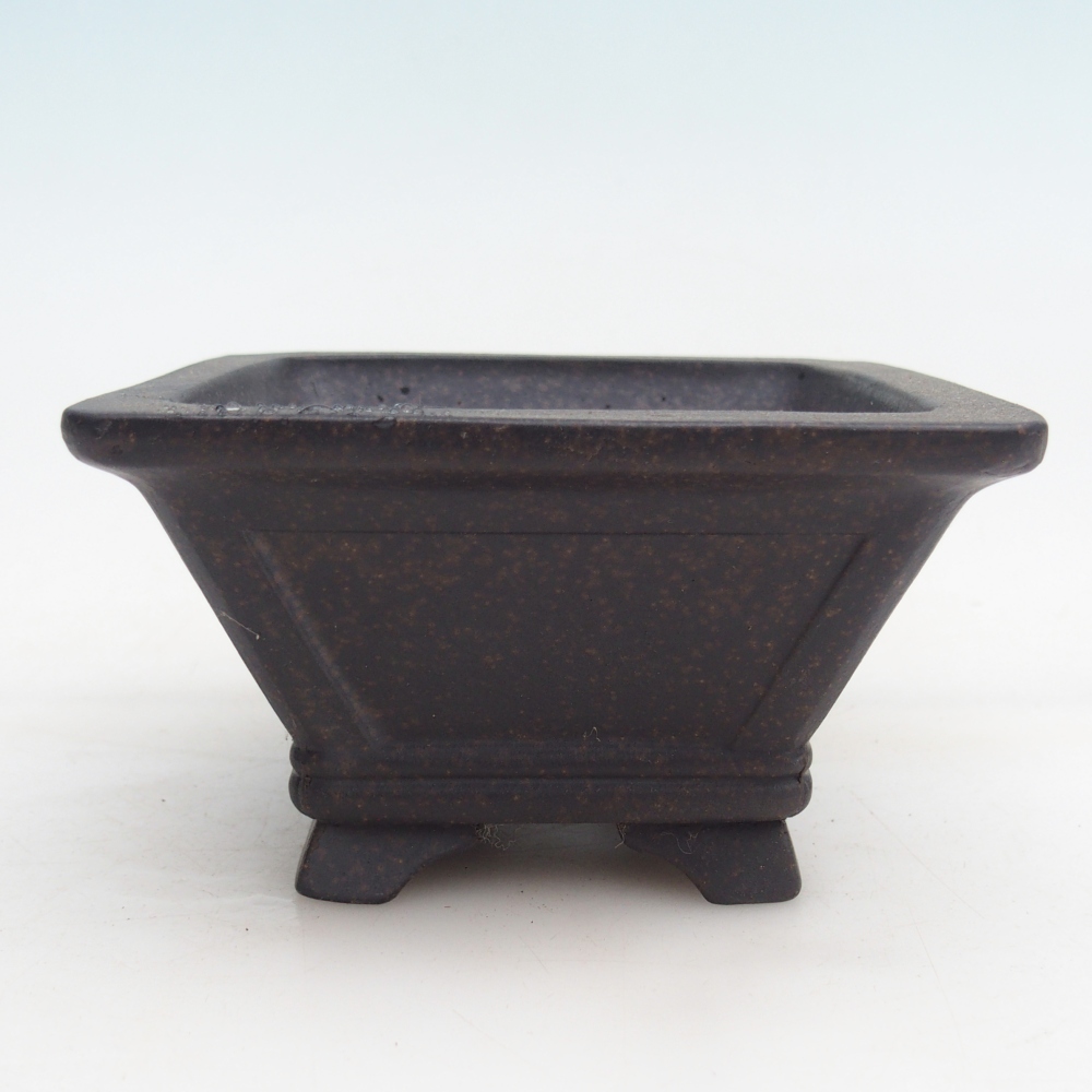 Ciotola per bonsai in ceramica 12 x 12 x 7 cm, colore marrone ocra