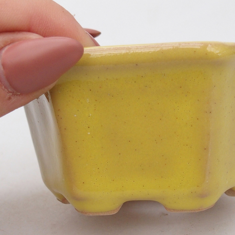 Ciotola bonsai in ceramica 7,5 x 7 x 4 cm, giallo