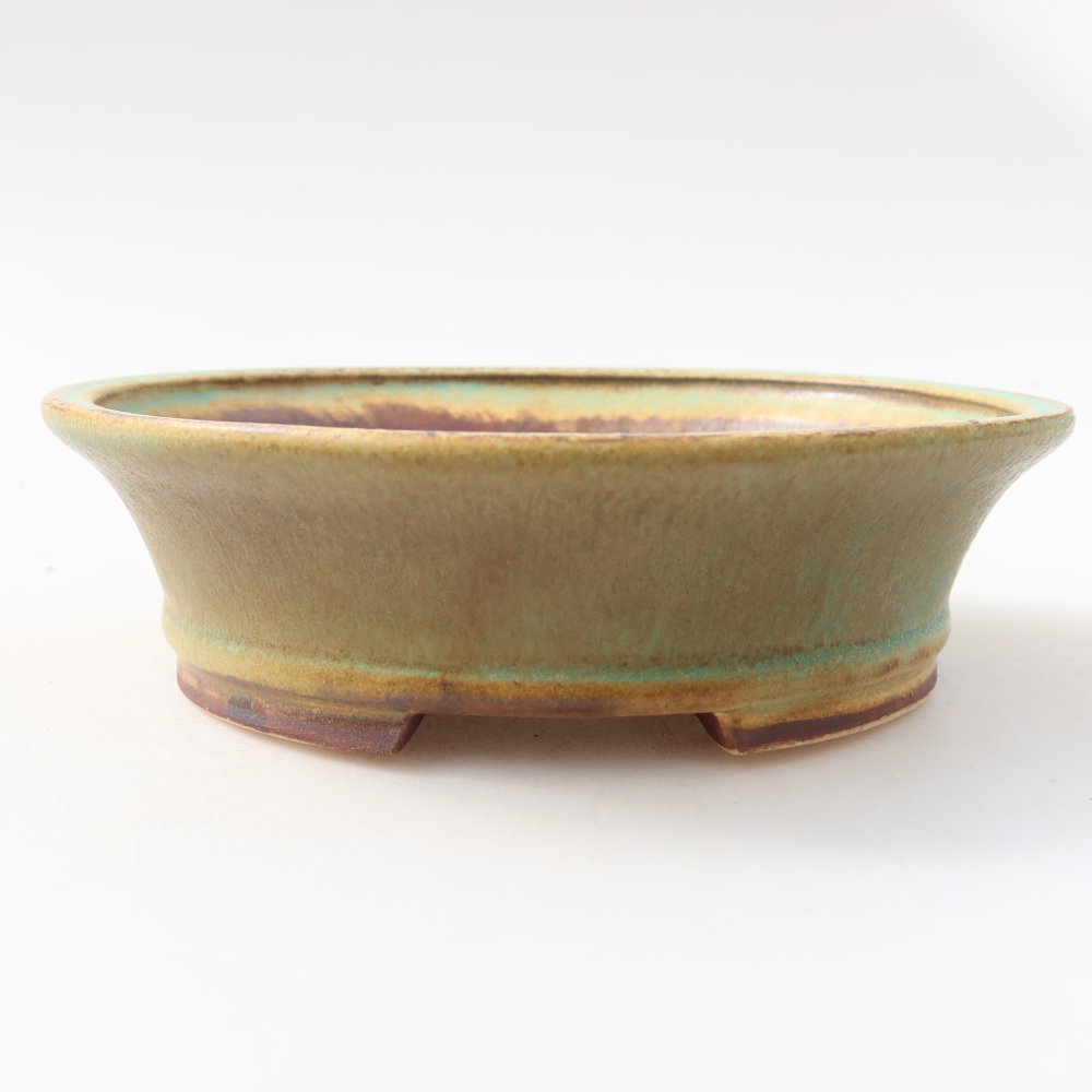 Vaso da bonsai in ceramica 14,5 x 13 x 4 cm, colore verde