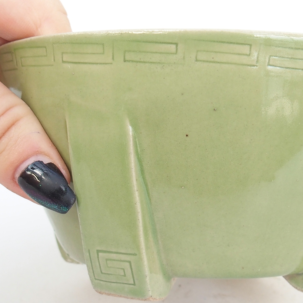 Ciotola bonsai in ceramica 13,5 x 13,5 x 6,5 cm, verde