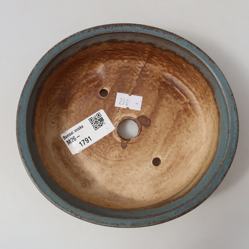 Vaso da bonsai in ceramica 15,5 x 14,5 x 4 cm, colore blu