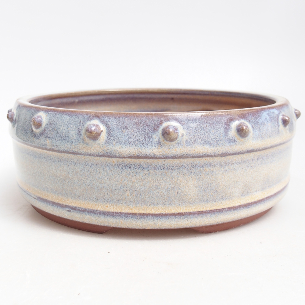 Ciotola bonsai in ceramica 18 x 18 x 6,5 cm, colore blu