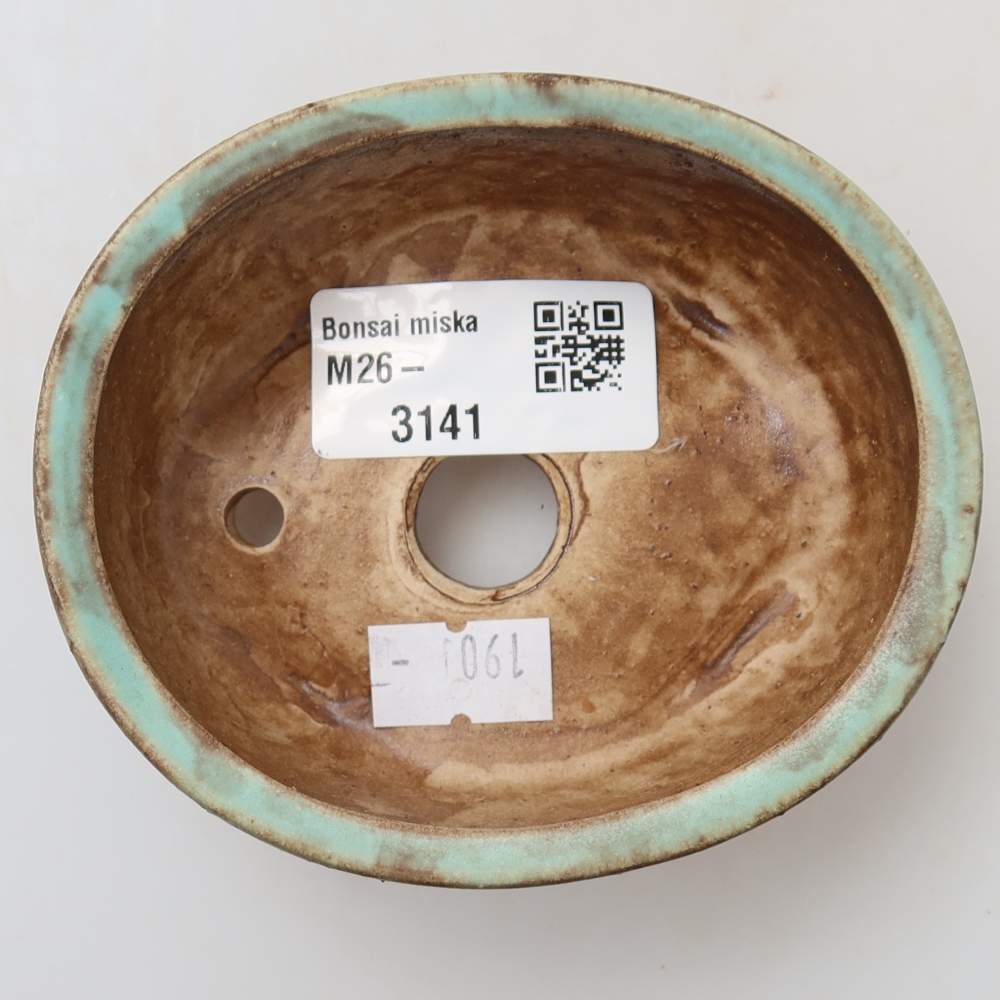 Ciotola per bonsai in ceramica 9,5 x 8 x 4 cm, verde