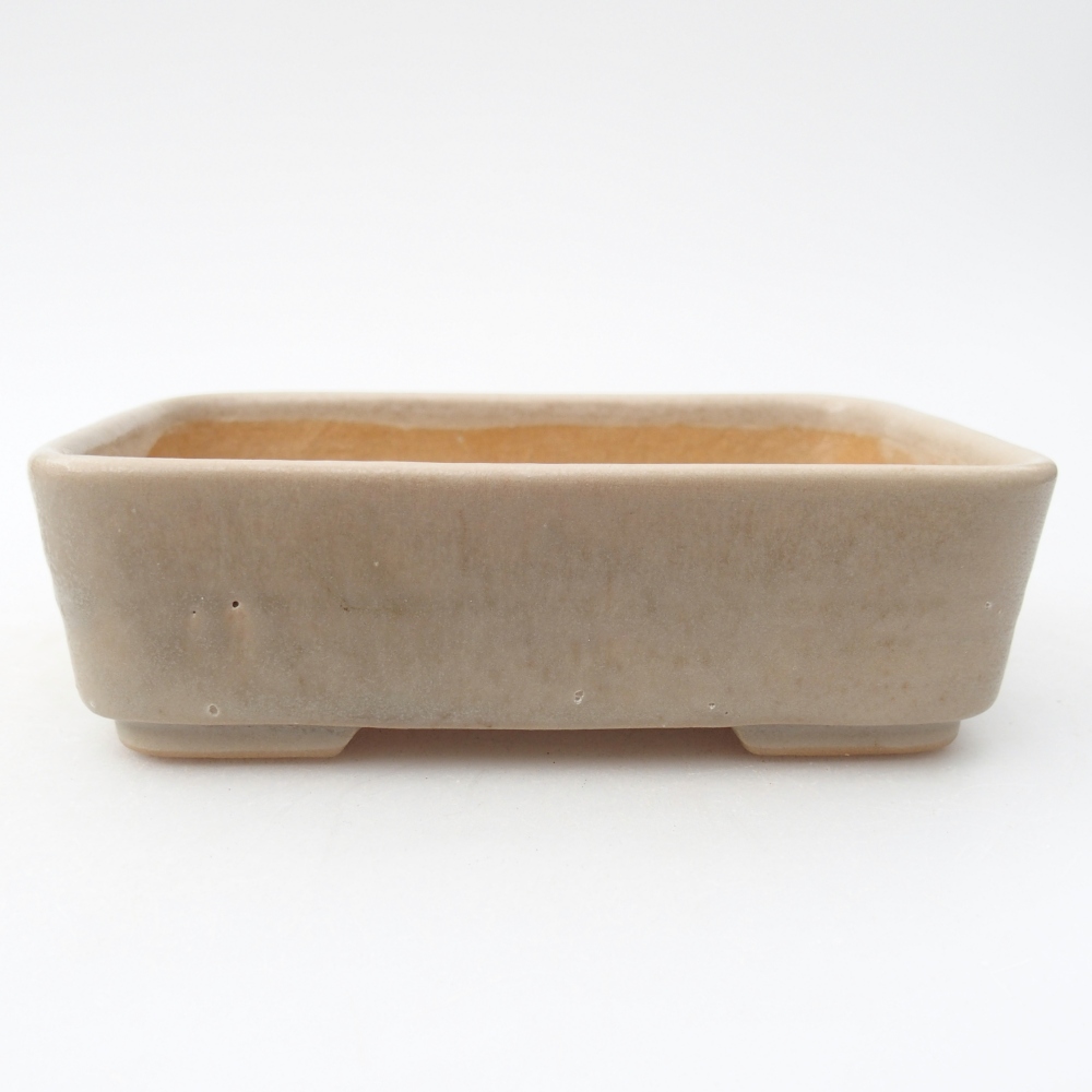 Ciotola per bonsai in ceramica 14,5 x 10,5 x 4,5 cm, colore beige