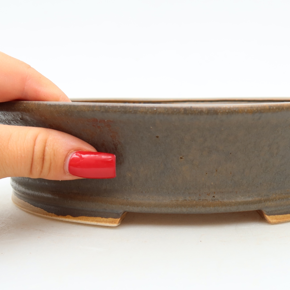 Vaso da bonsai in ceramica 24 x 21,5 x 5,5 cm, colore marrone
