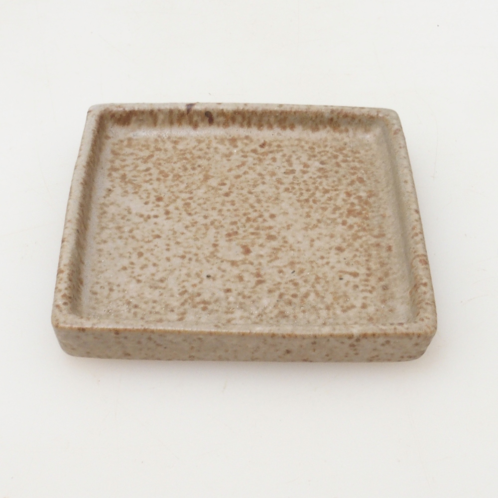 Sottovaso bonsai quadrato S - 8 x 8 x 1 cm - beige