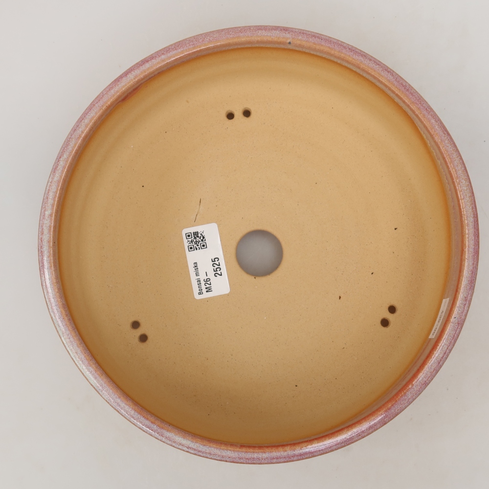 Vaso da bonsai in ceramica 21,5 x 21,5 x 6,5 cm, colore rosa
