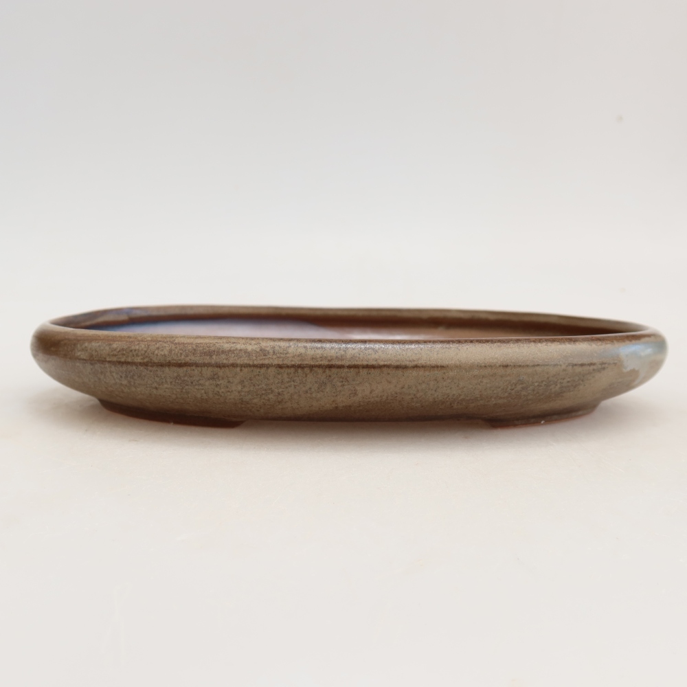 Ciotola per bonsai in ceramica 22,5 x 16,5 x 3 cm, marrone