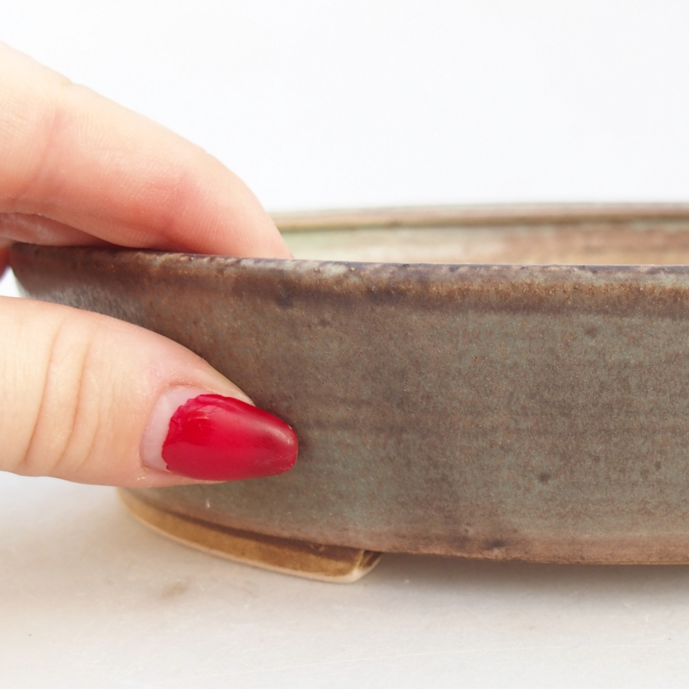 Ciotola bonsai in ceramica 21 x 19 x 4,5 cm, verde