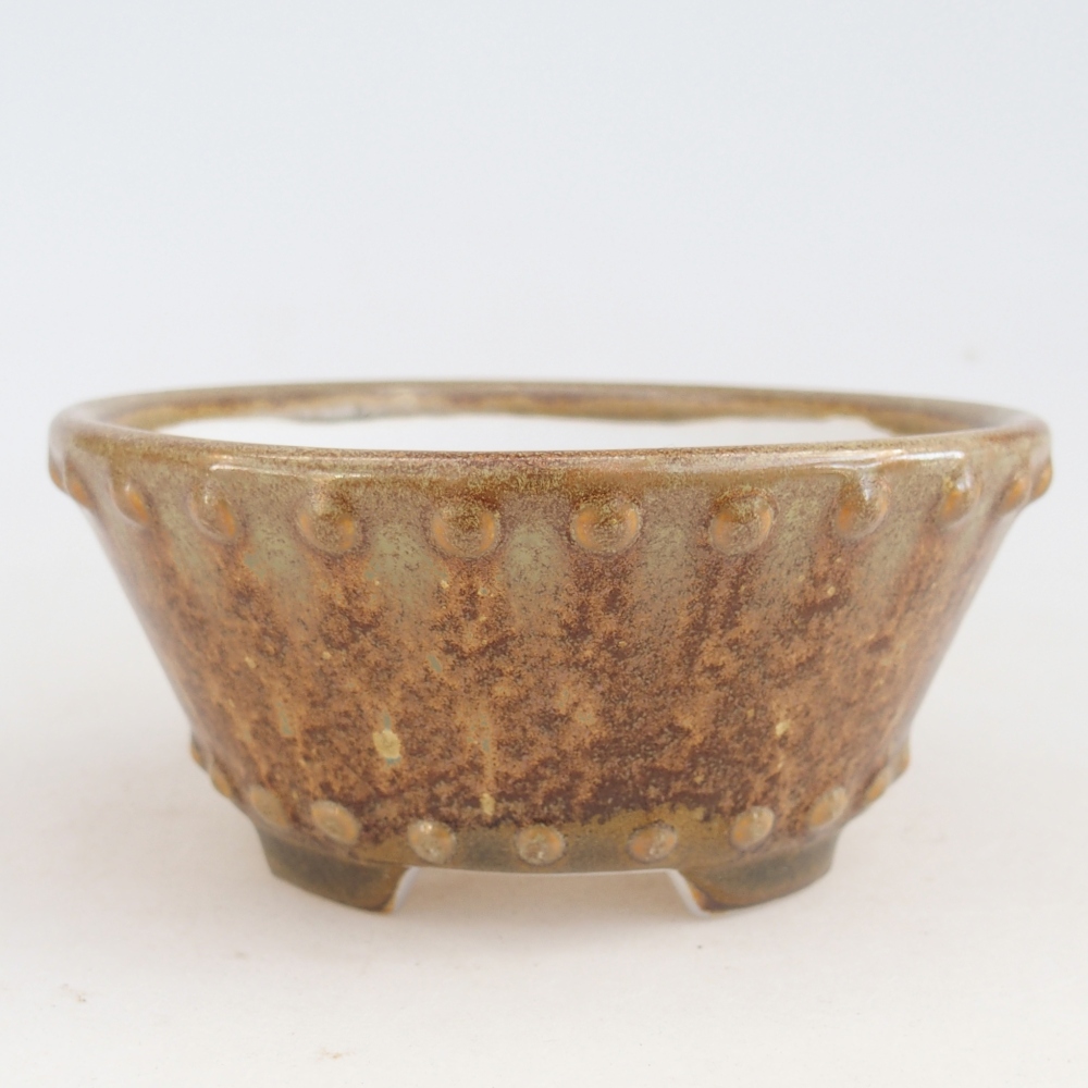 Ciotola per bonsai in ceramica 10,5 x 10,5 x 5 cm, marrone