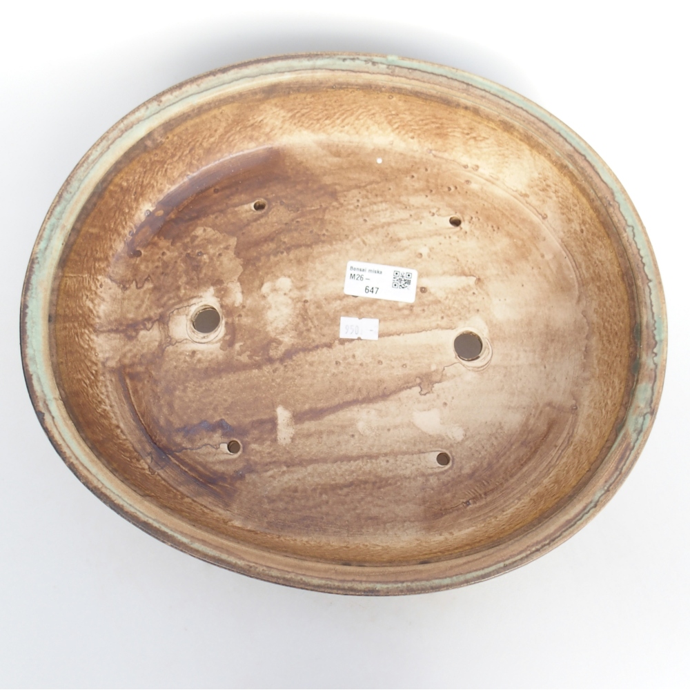 Ciotola per bonsai in ceramica 32,5 x 28,5 x 7,5 cm, verde