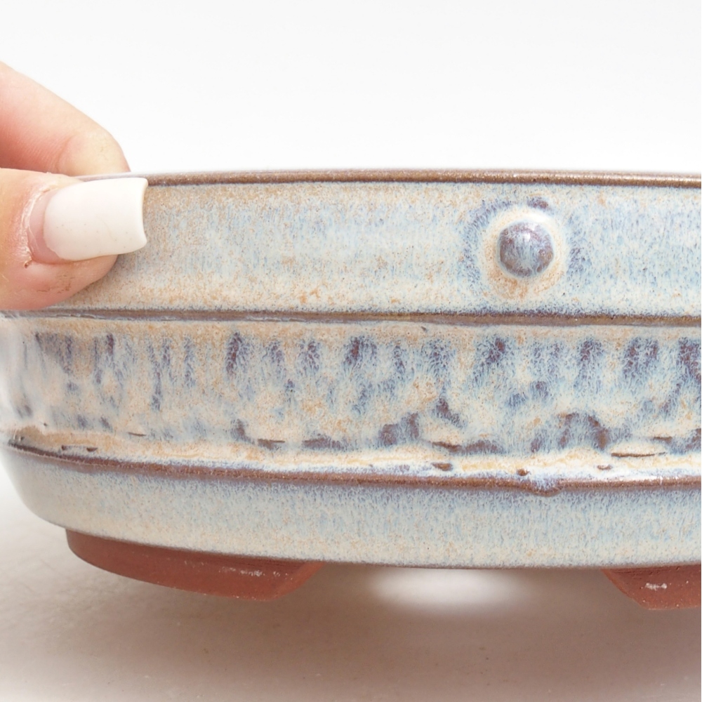Ciotola bonsai in ceramica 20 x 20 x 6 cm, colore blu