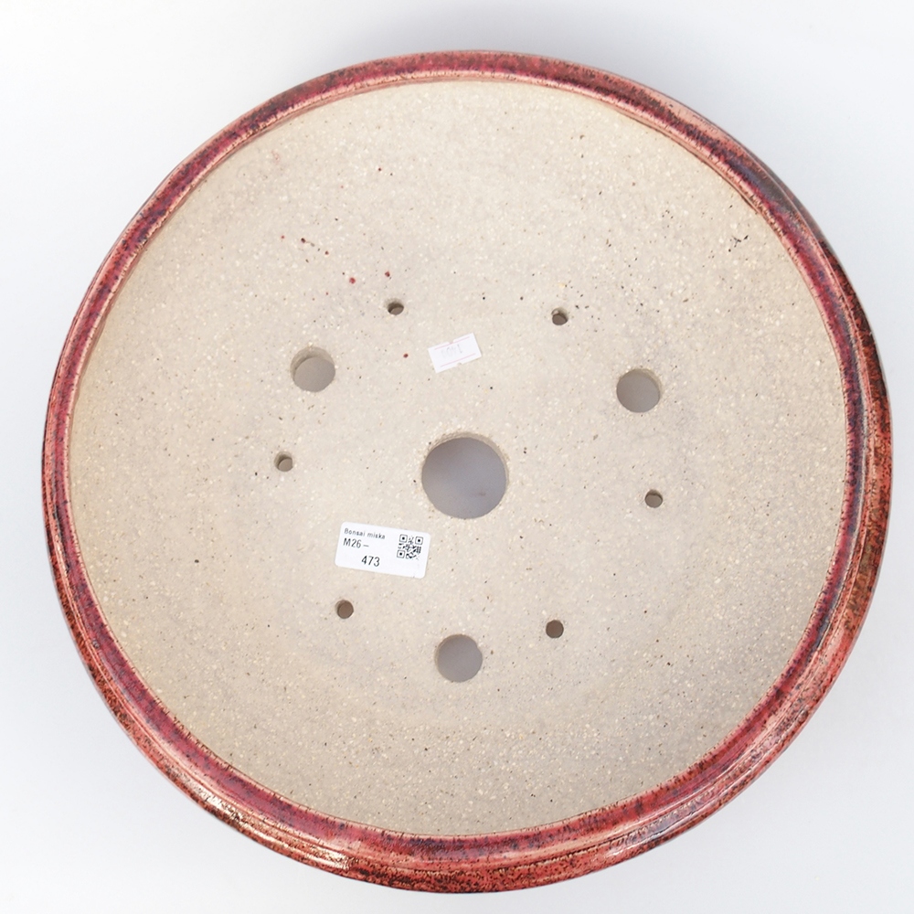 Ciotola per bonsai in ceramica 35 x 35 x 9,5 cm, colore rosso