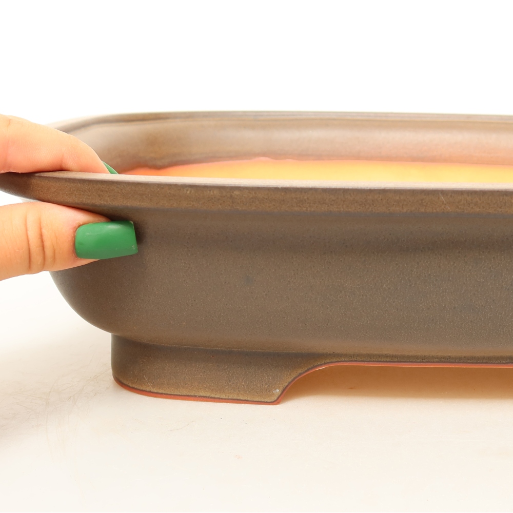 Ciotola in ceramica  33 x 25 x 9,5 cm, colore marrone