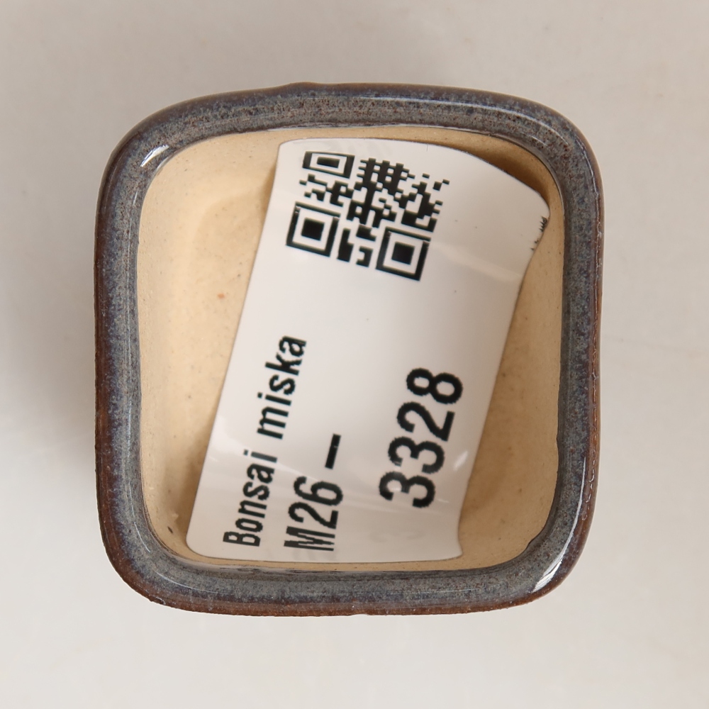 Vaso da bonsai in ceramica 3,5 x 3,5 x 2,5 cm, colore grigio