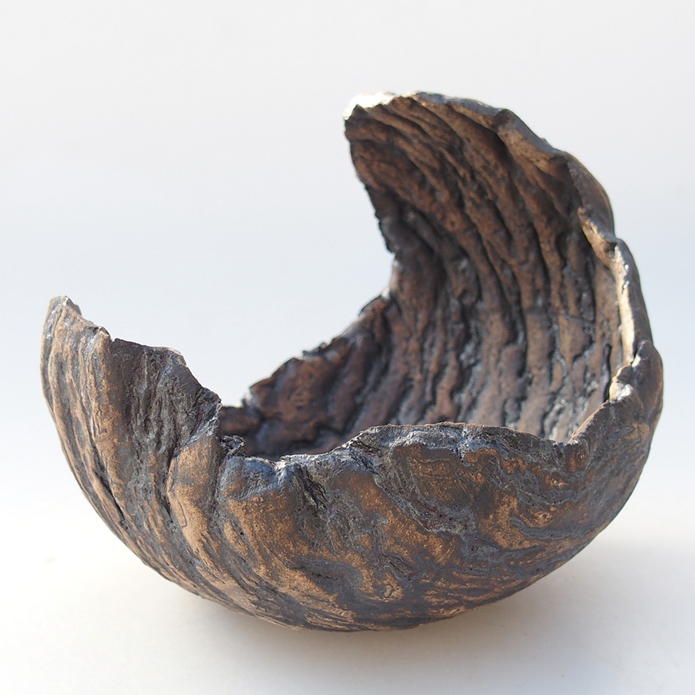 Conchiglia in ceramica 13 x 12,5 x 12,5 cm , colore marrone
