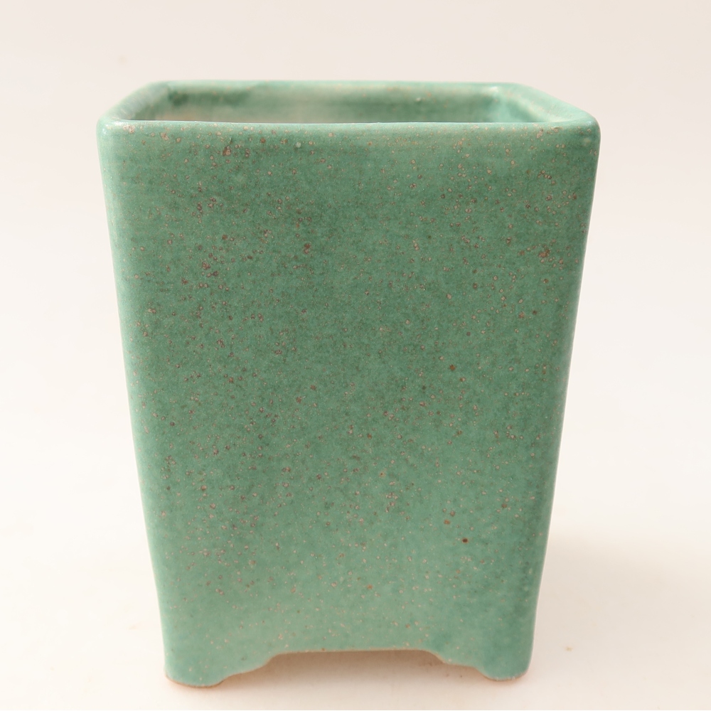 Vaso da bonsai in ceramica 9 x 9 x 11,5 cm, colore verde