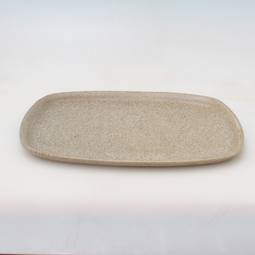 Piattino in ceramica H09 - 28,5 x 19,5 x 1,5 cm - beige