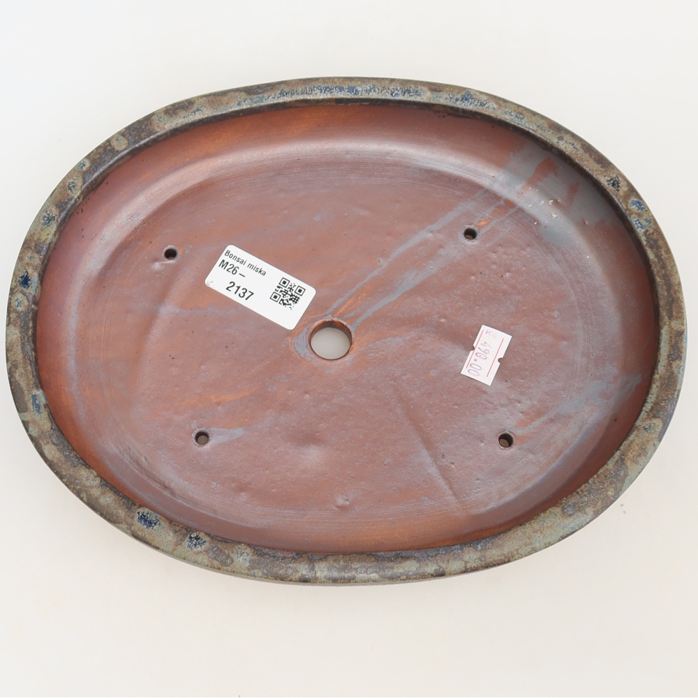 Ciotola per bonsai in ceramica 24,5 x 20 x 4 cm, marrone