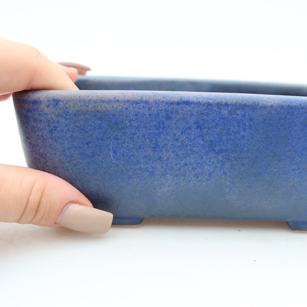 Vaso in ceramica per bonsai 16 x 10,5 x 5,5 cm, colore blu