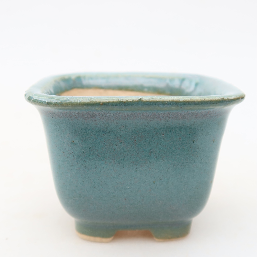 Ciotola bonsai in ceramica 6,5 x 6,5 x 5 cm, colore blu