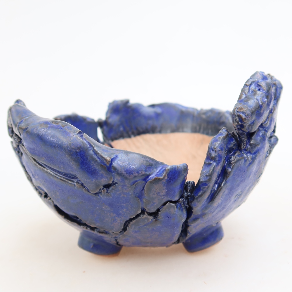 Conchiglia in ceramica 11 x 11 x 7,5 cm , colore blu
