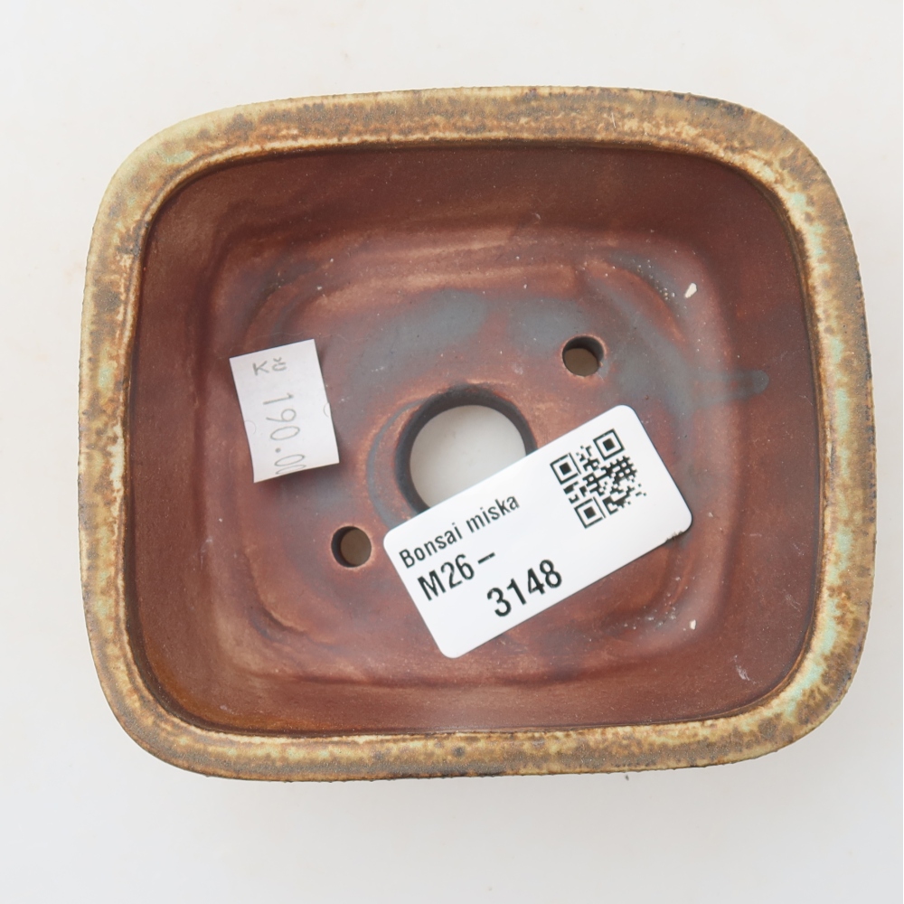 Ciotola per bonsai in ceramica 10 x 8,5 x 4 cm, verde