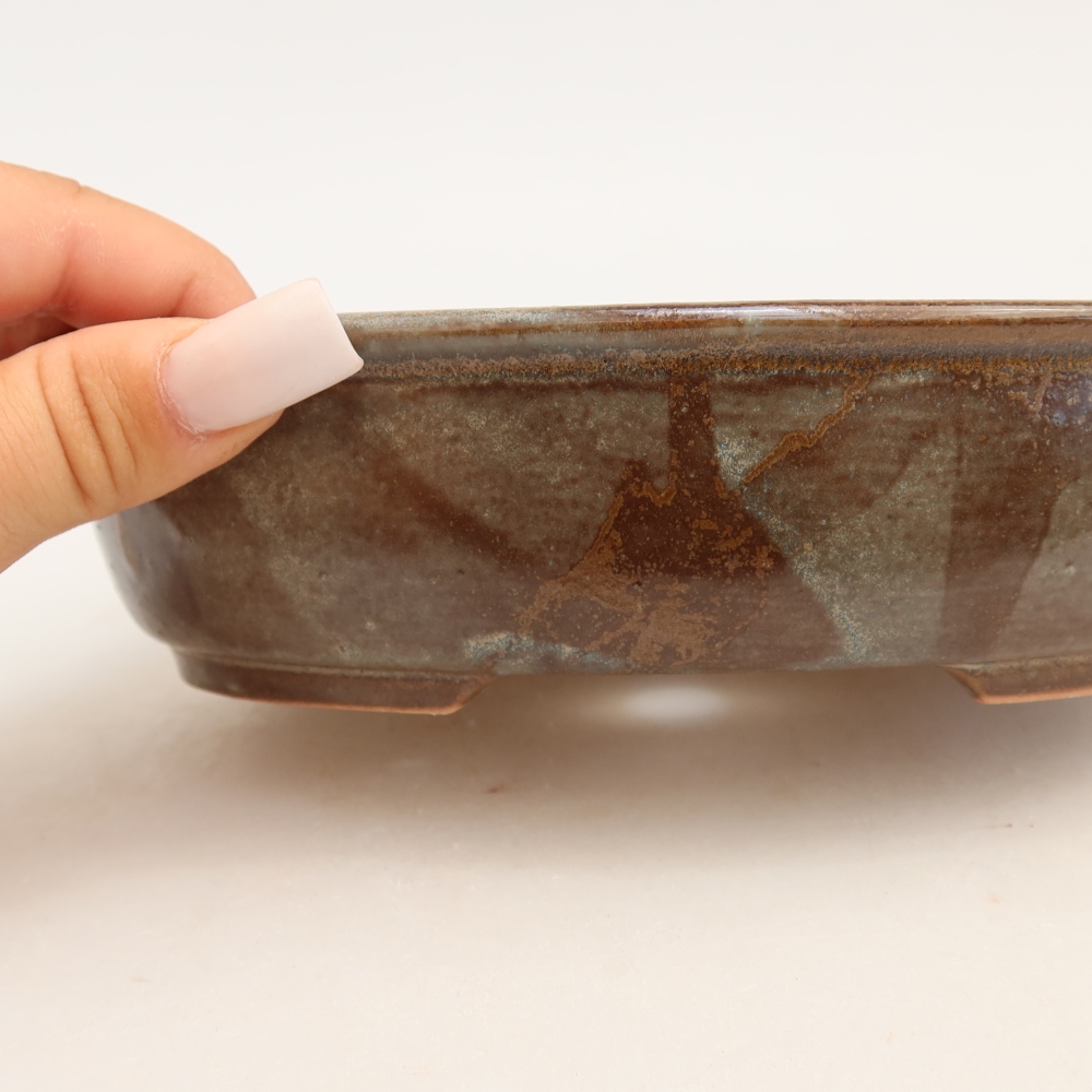 Vaso da bonsai in ceramica 19 x 14,5 x 5 cm, colore marrone