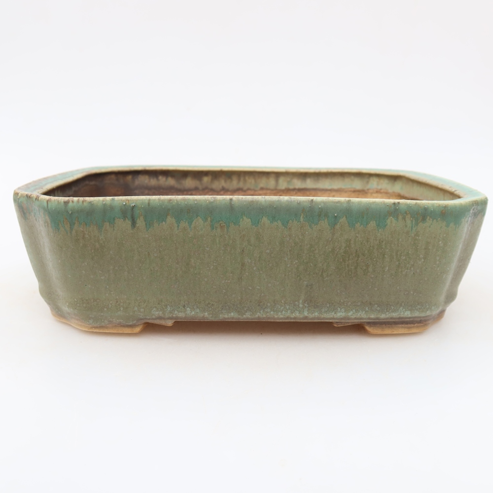 Vaso da bonsai in ceramica 21,5 x 18 x 6 cm, colore verde