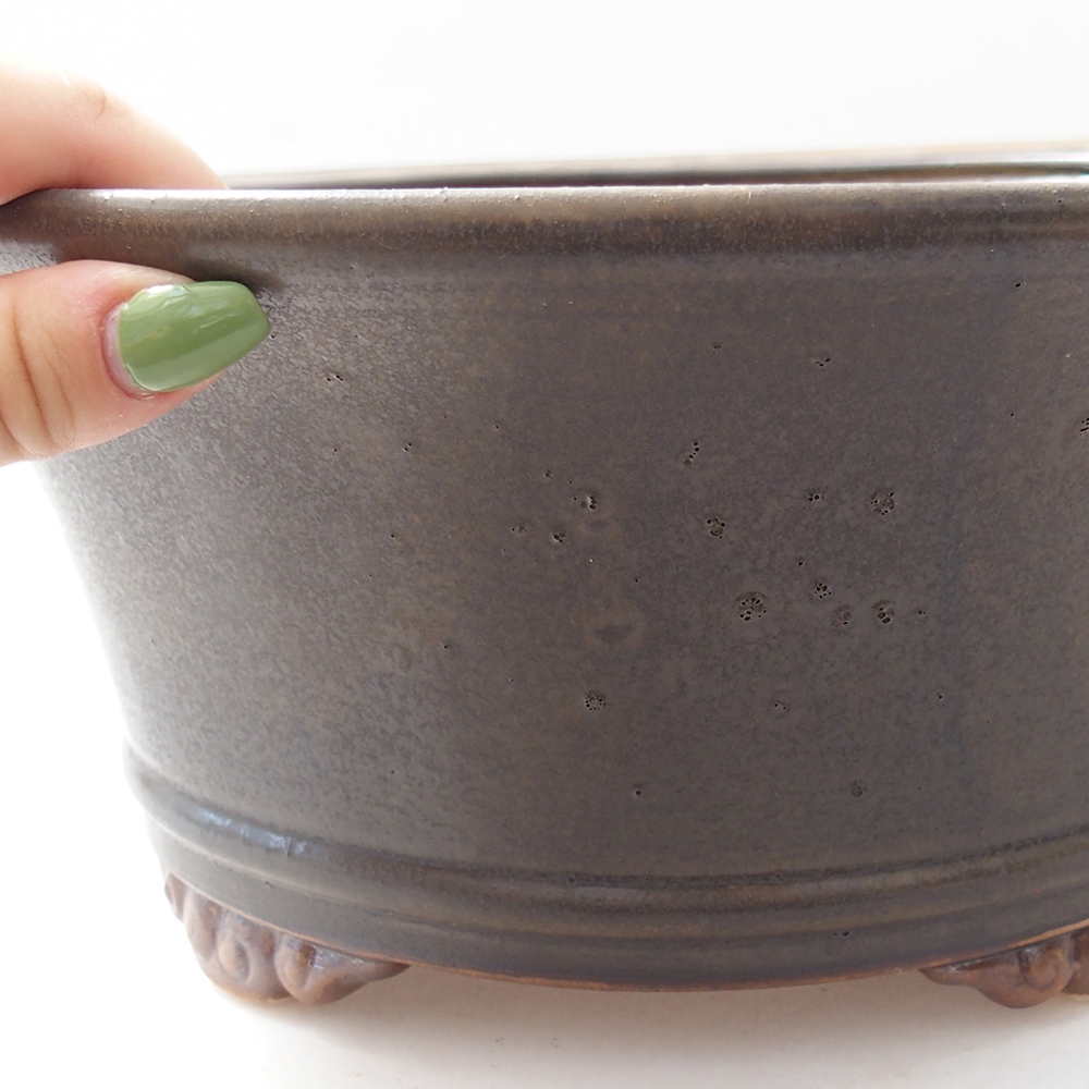 Ciotola per bonsai in ceramica 29 x 29 x 12 cm, marrone