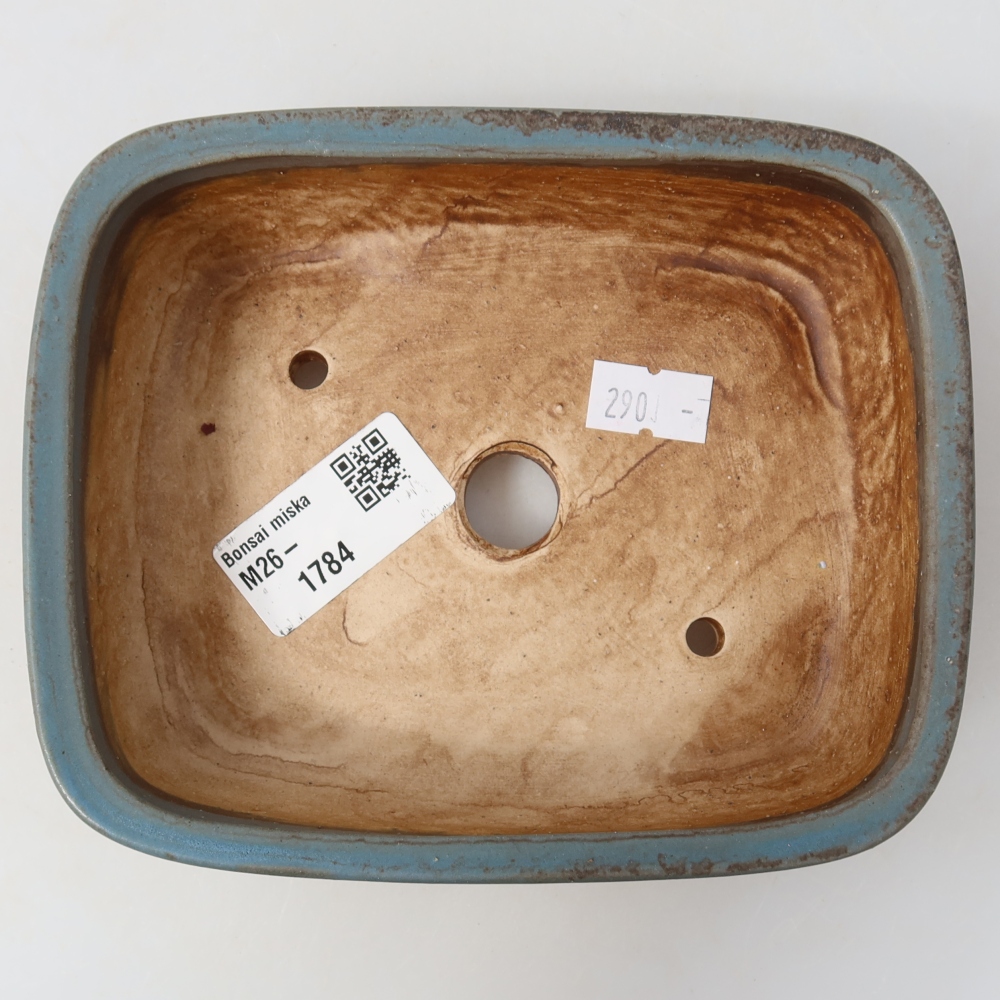 Vaso da bonsai in ceramica 14,5 x 11,5 x 4,5 cm, colore blu