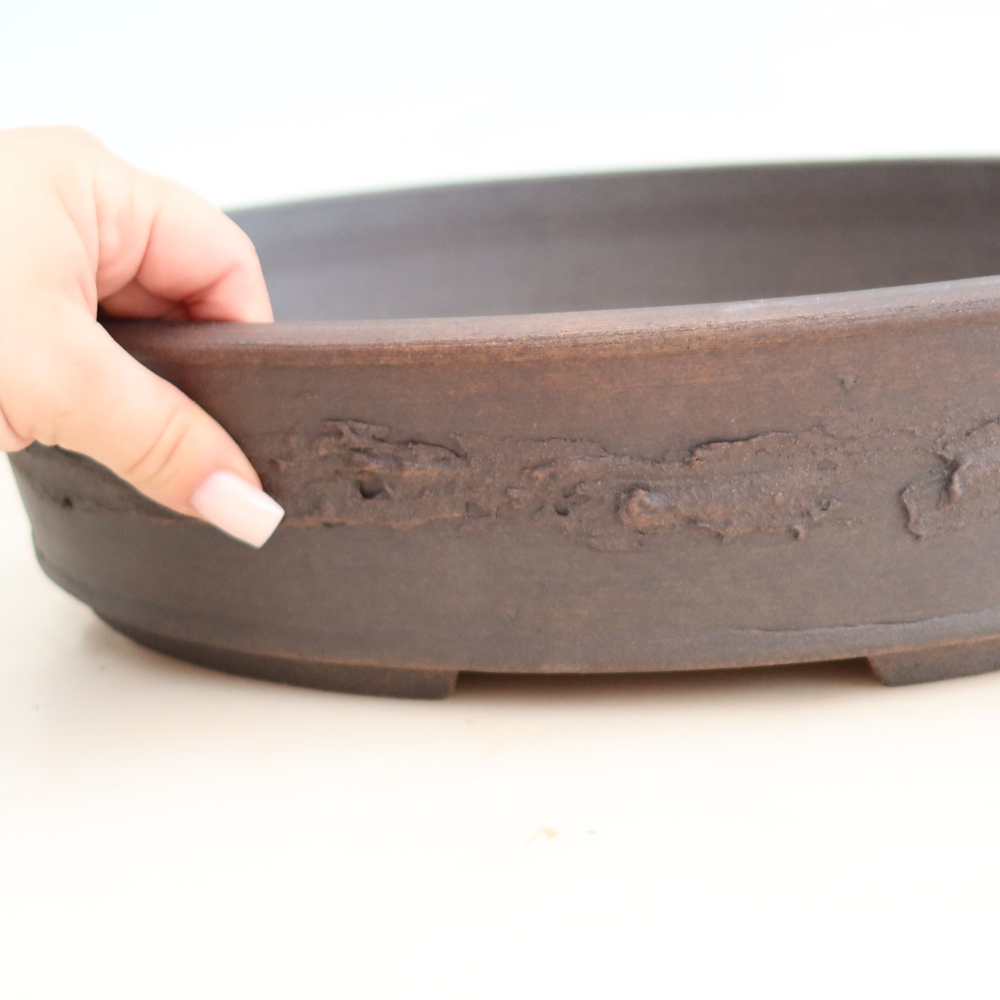 Vaso da bonsai in ceramica 37,5 x 30,5 x 8,5 cm, colore marrone