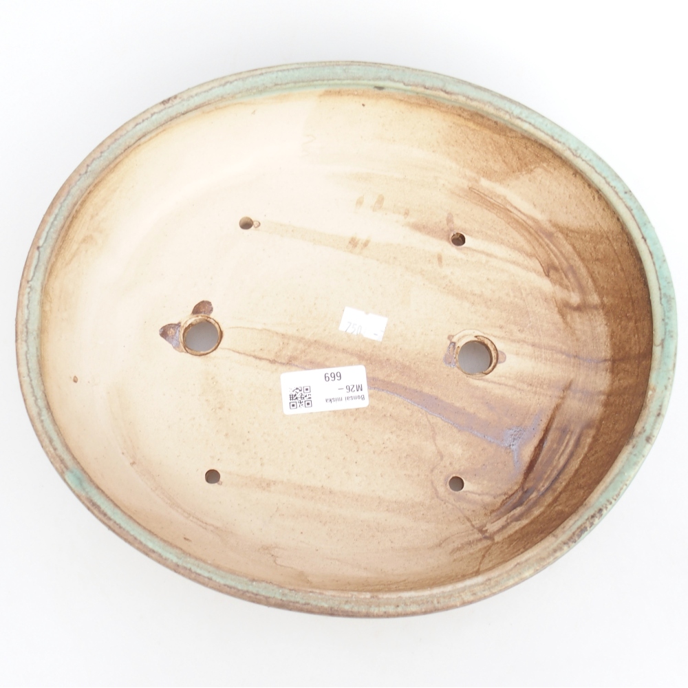 Ciotola per bonsai in ceramica 28,5 x 25 x 6 cm, verde