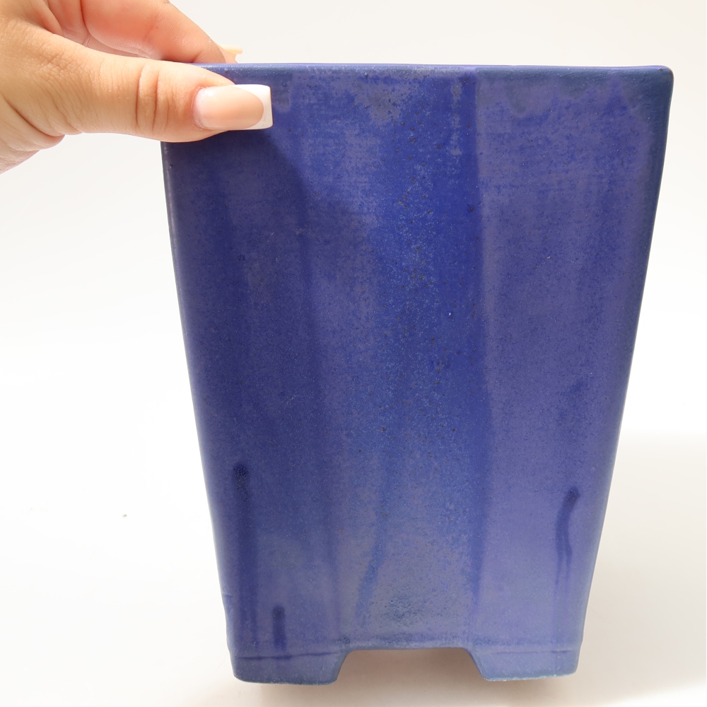 Vaso da bonsai in ceramica 15 x 15 x 19,5 cm, colore blu
