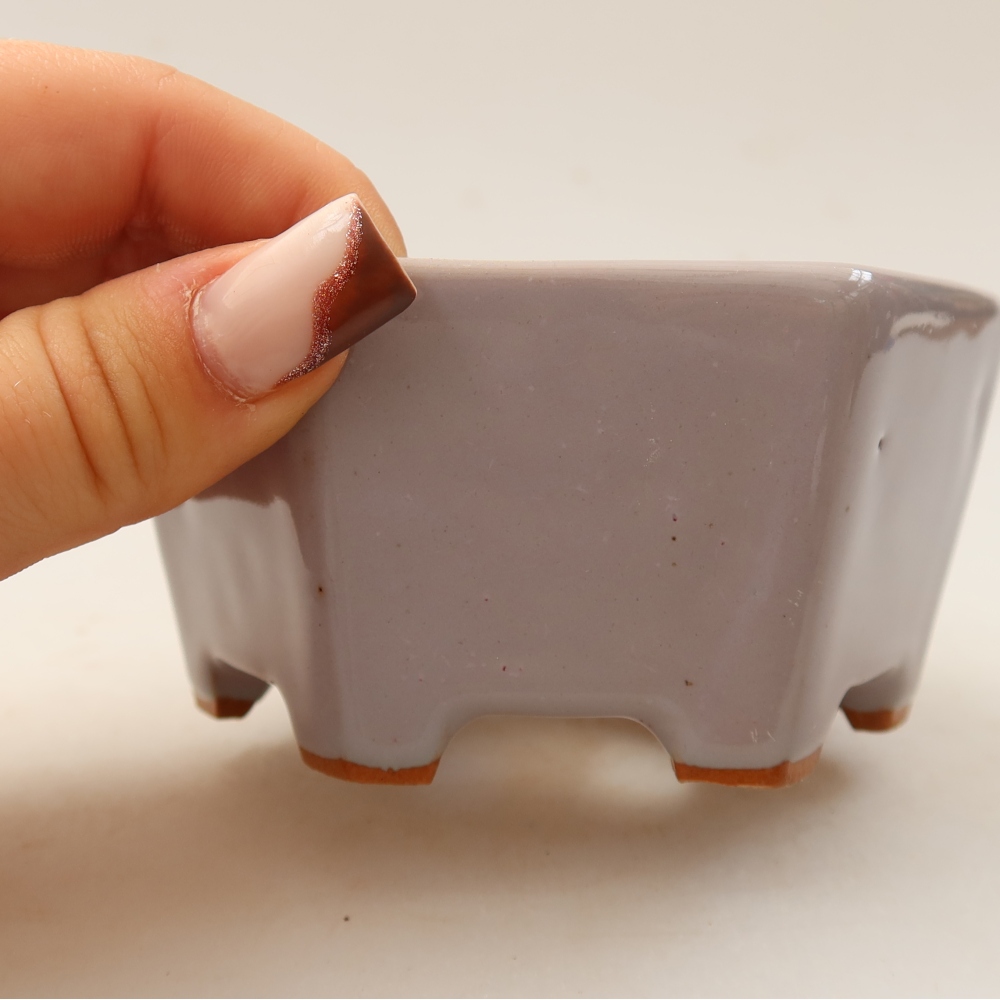 Vaso da bonsai in ceramica 10 x 9 x 5 cm, colore viola