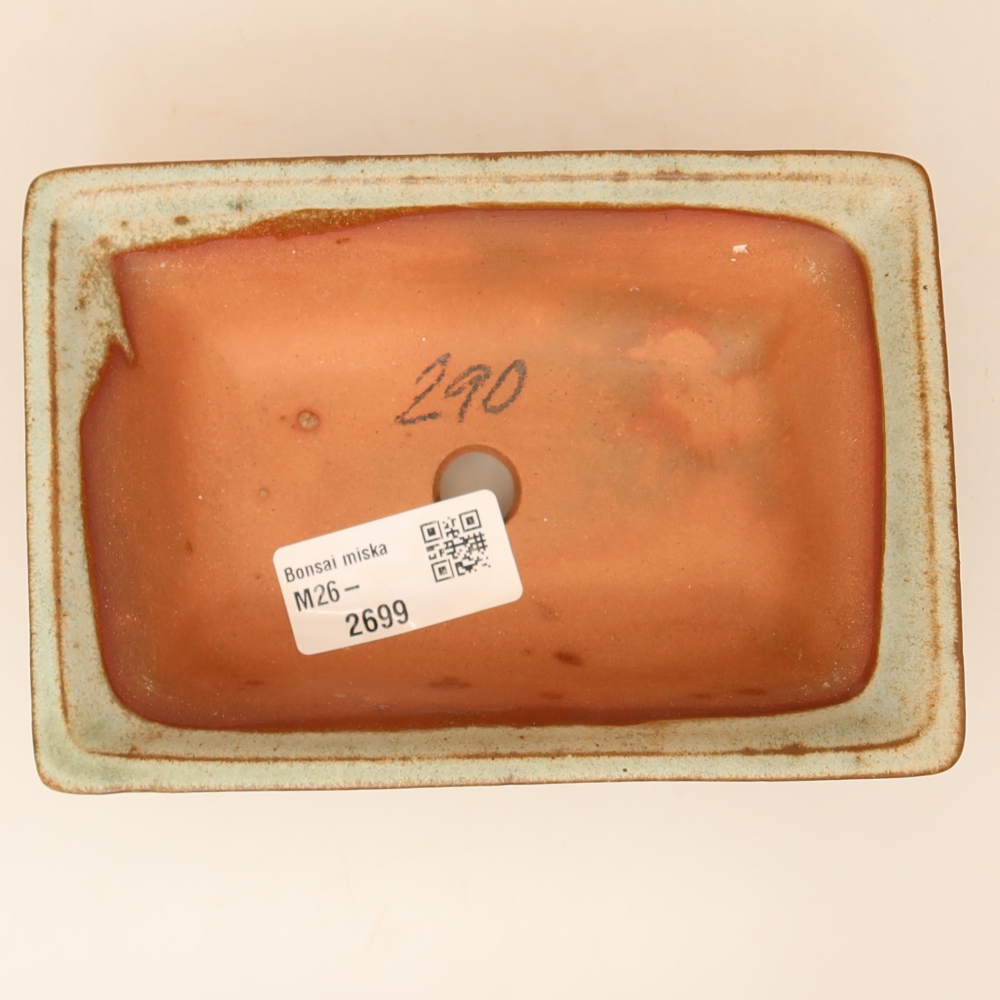 Ciotola in ceramica  14,5 x 10 x 5 cm, colore beige-verde