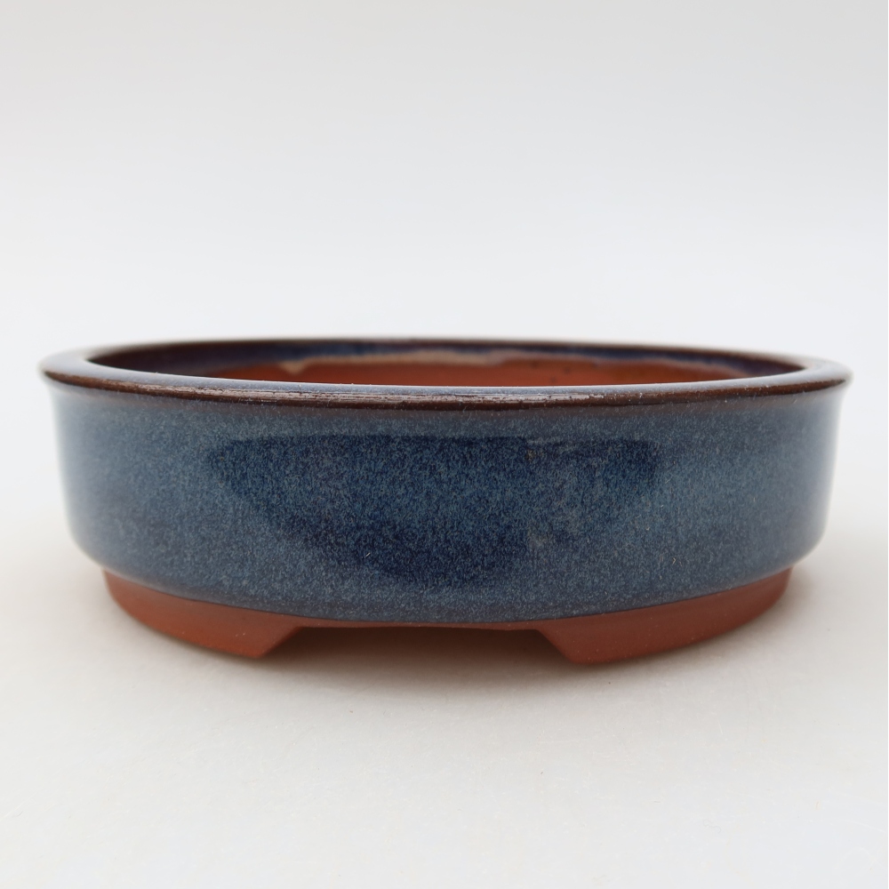 Vaso da bonsai in ceramica 14 x 14 x 4 cm, colore blu