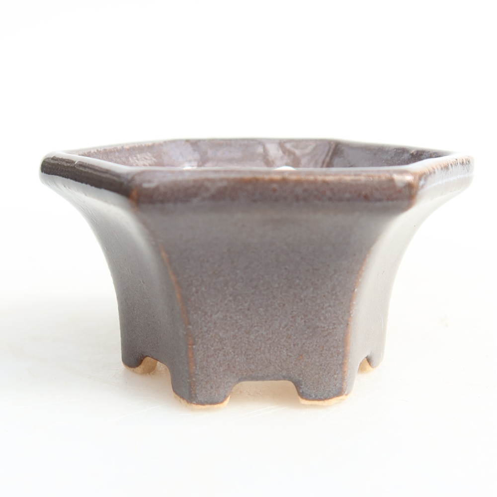 Vaso in ceramica per bonsai, 5,5 x 5 x 3 cm, colore grigio