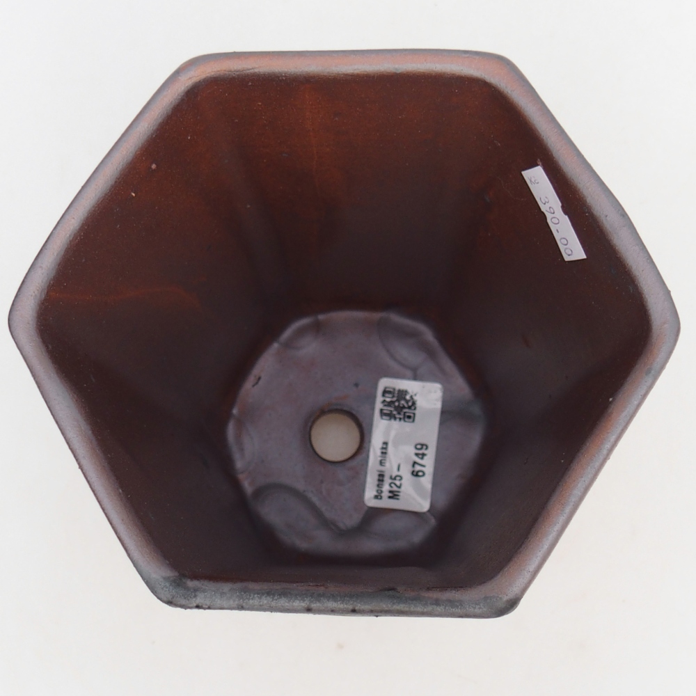 Ciotola bonsai in ceramica 12,5 x 11,5 x 16,5 cm, colore metallo