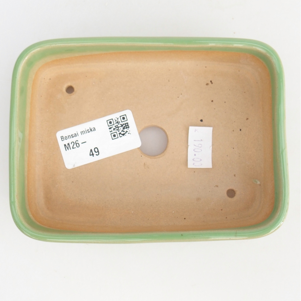 Ciotola per bonsai in ceramica 12,5 x 9,5 x 3,5 cm, verde