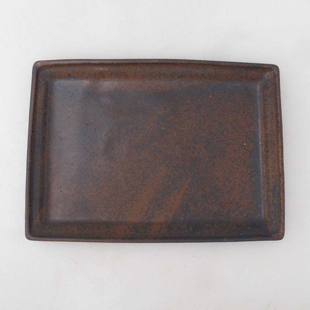 Sottovaso bonsai rettangolo 19,5 x 14 x 1,5 cm - marrone
