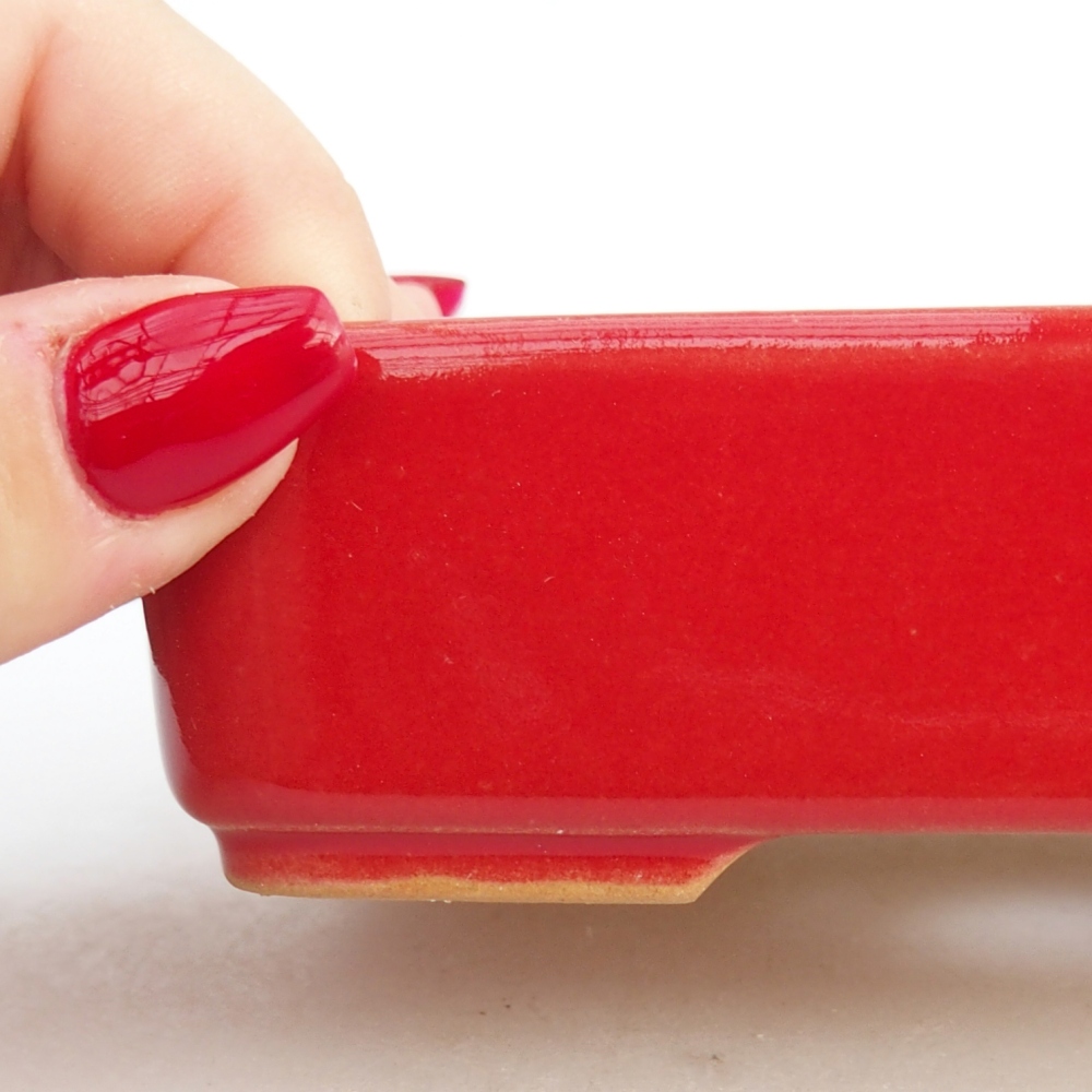 Ciotola bonsai in ceramica 26 x 26 x 8 cm, colore rosso