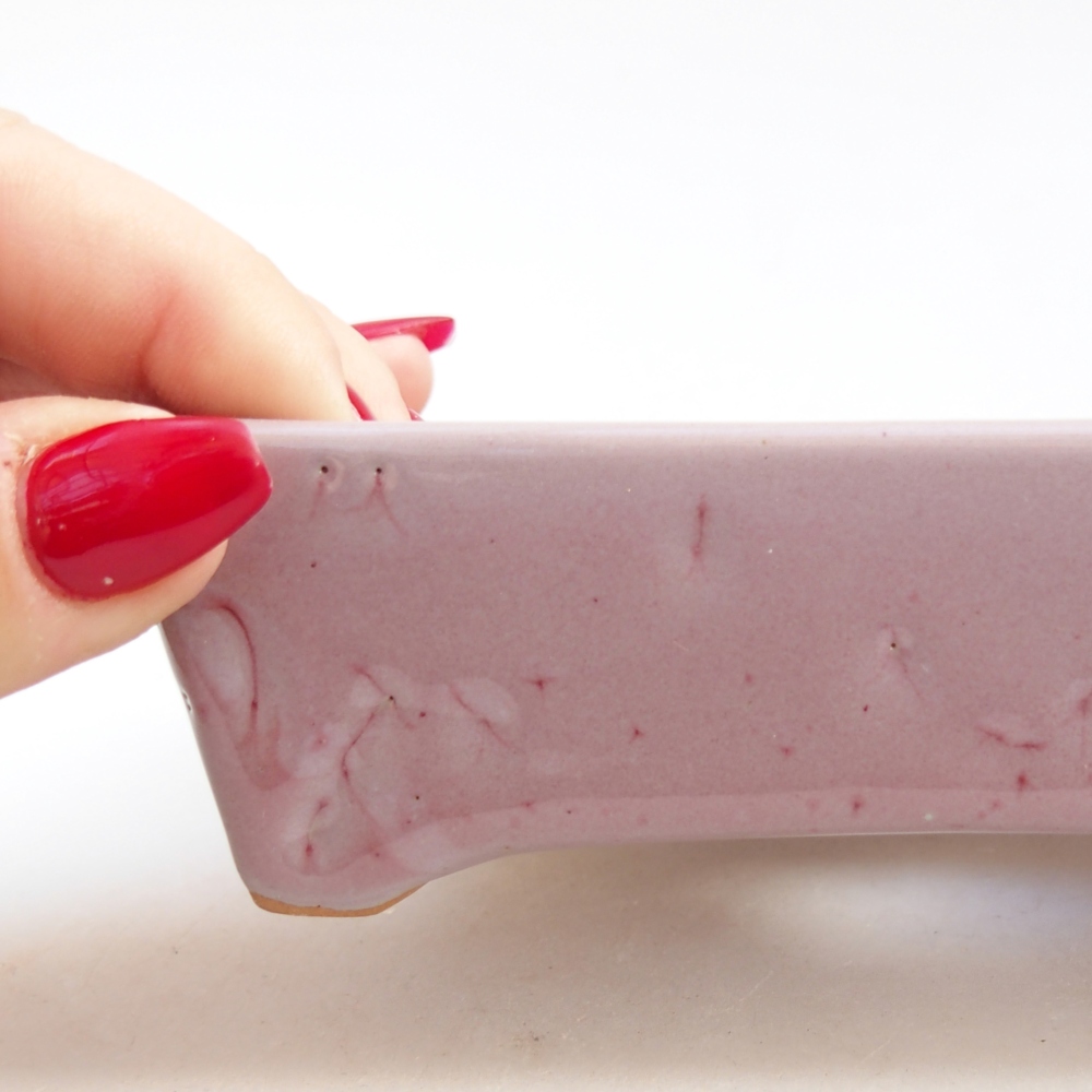 Ciotola bonsai in ceramica 26 x 26 x 8 cm, colore rosso