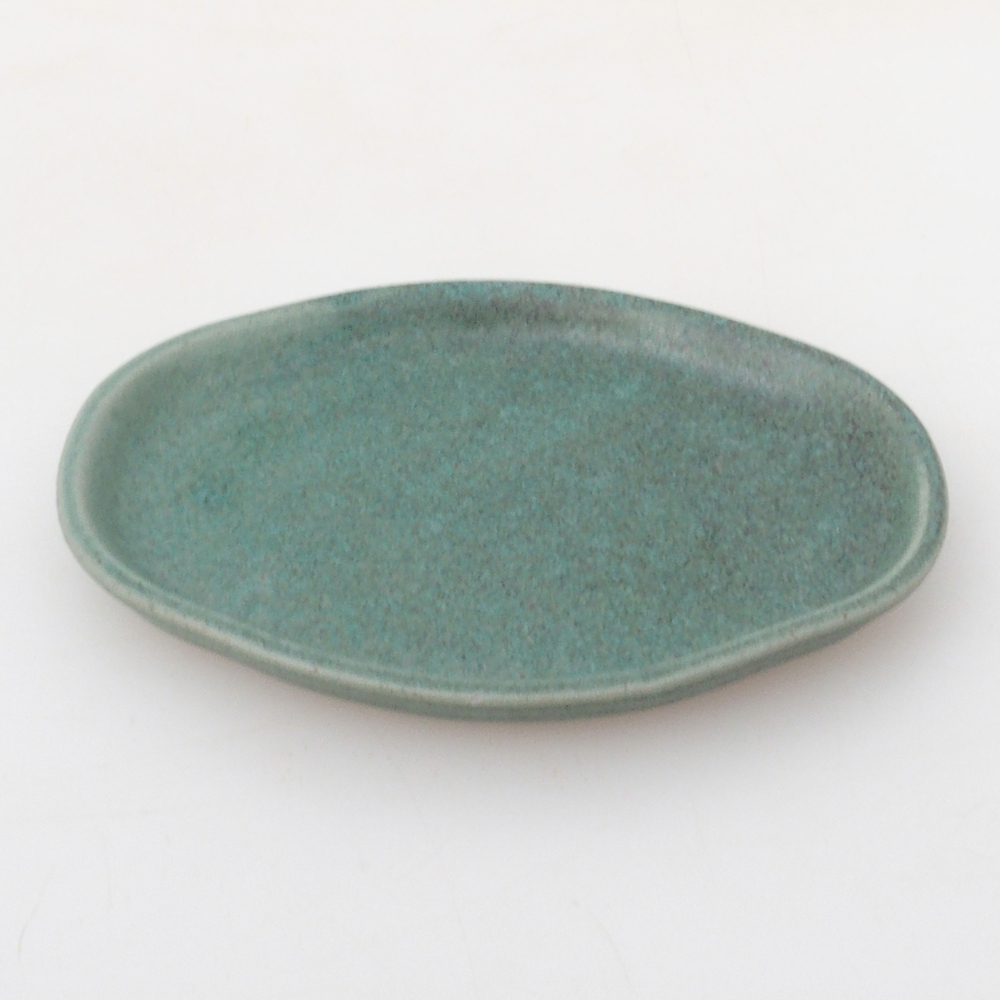 Piattino in ceramica H05 -11 x 8,5 x 1 cm - verde