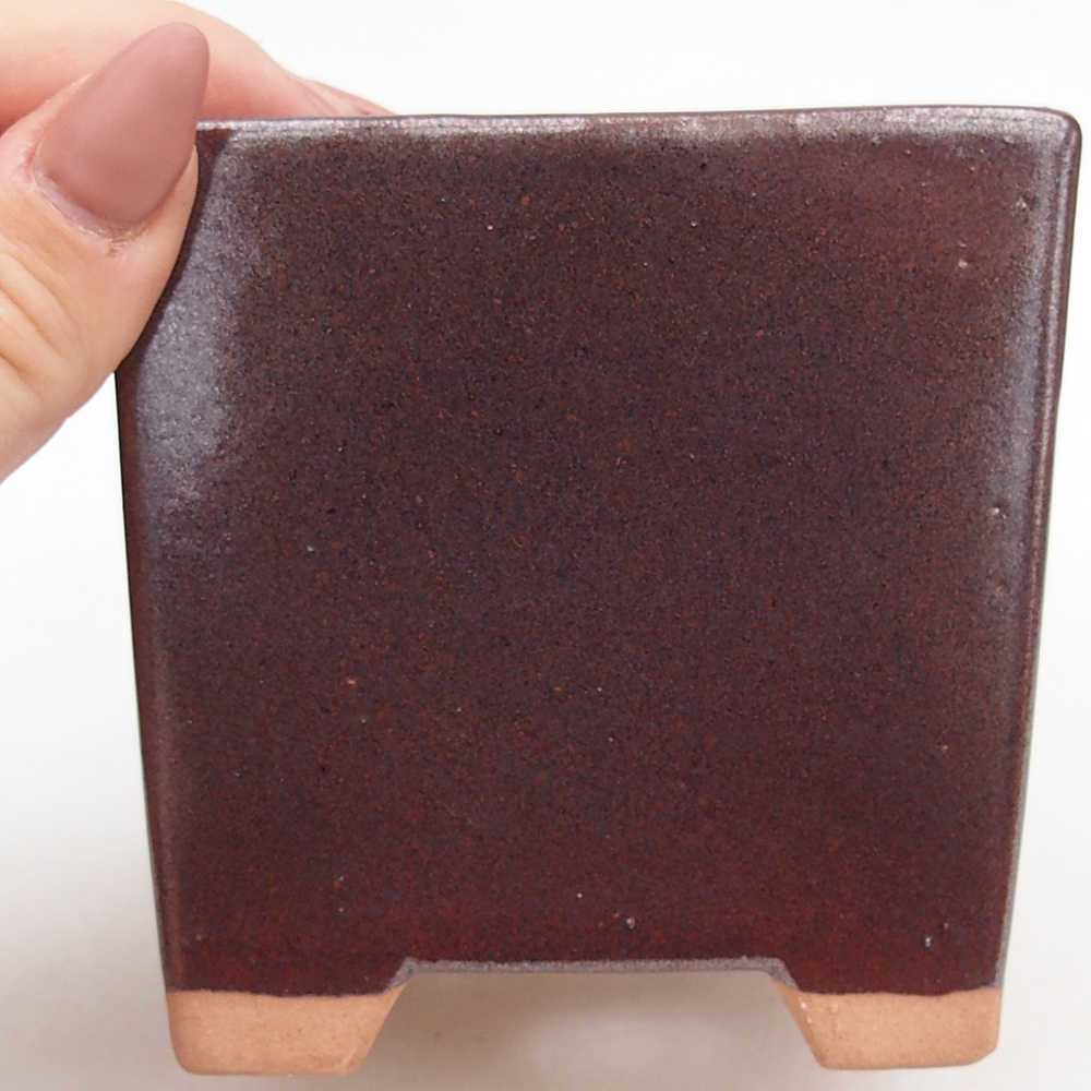 Ciotola bonsai in ceramica 9 x 9 x 8,5 cm, colore bordeaux